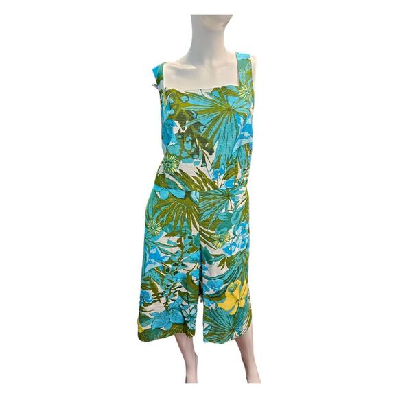 Talbots Dresses & Skirts - Talbots Dress SZ14W Blue Green Floral Pleat Front